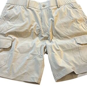 BRISIRA Mens Hybrid Cargo Swim Trunks 8" Inseam. Size 36. Light Gray.